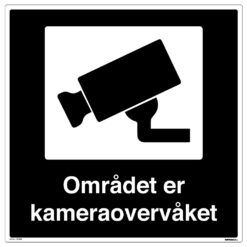 Området er kameraovervåket - Privatrettslig forbudsskilt - Ekstraskilt.no