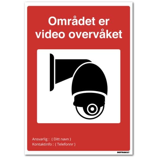 Video overvåket skilt - Med egen kontaktinfo