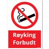 Røyking forbudt skilt - ekstraskilt.no