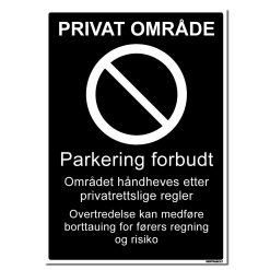 Privat område - Parkering forbudt