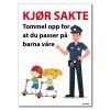 Kjør sakte - tommel opp - barn leker skilt