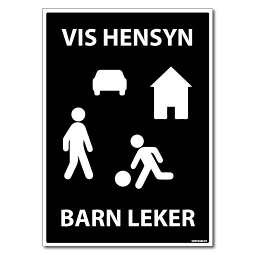 Vis hensyn - barn leker skilt standard