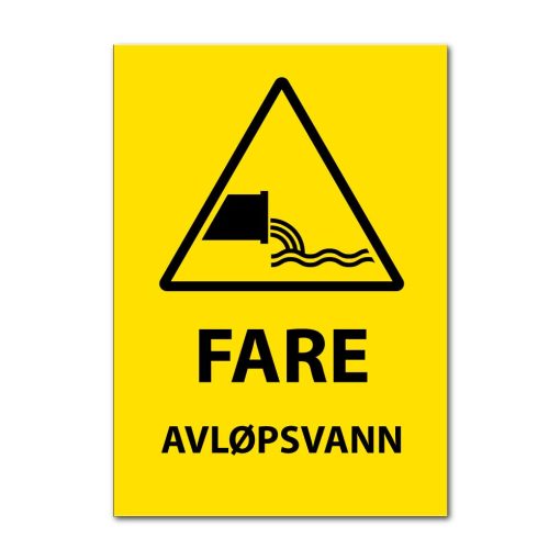 Fareskilt - Avløpsvann