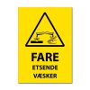 Fareskilt - Etsende væsker