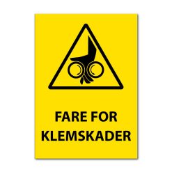 Fareskilt - Fare for klemskader