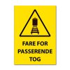 Fareskilt - Fare for passerende tog