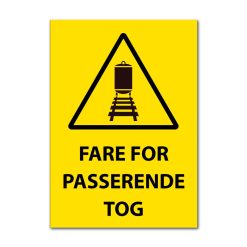 Fareskilt - Fare for passerende tog