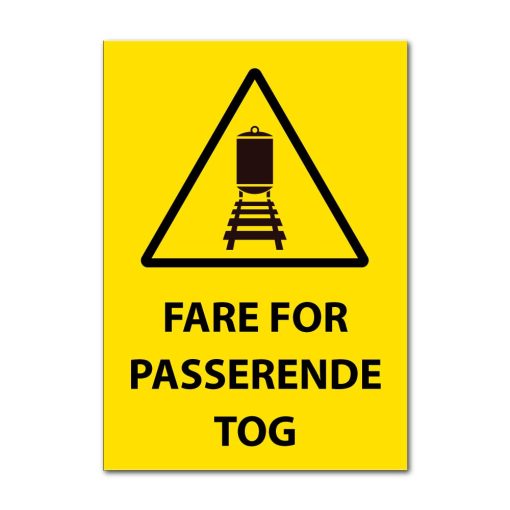 Fareskilt - Fare for passerende tog