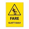 Fareskilt - Glatt gulv