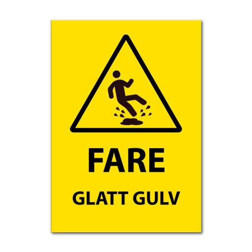 Fareskilt - Glatt gulv