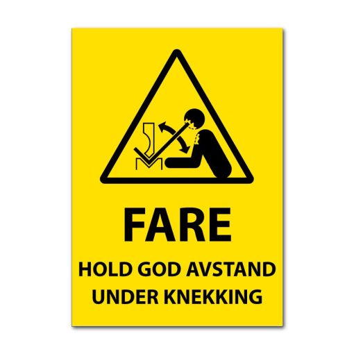 Fareskilt - Hold god avstand under knekking