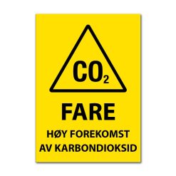 Fareskilt - Høy forekomst av karbondioksid