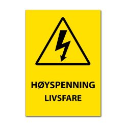 Fareskilt - Høyspenning livsfare