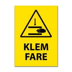 Fareskilt - Klemfare