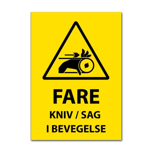 Fareskilt - Kniv / sag i bevegelse