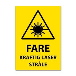 Fareskilt - Kraftig laserstråle