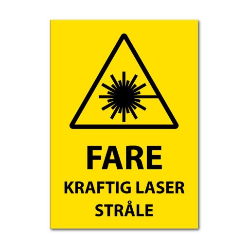 Fareskilt - Kraftig laserstråle