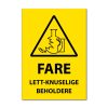 Fareskilt - Lett-knuselige beholdere