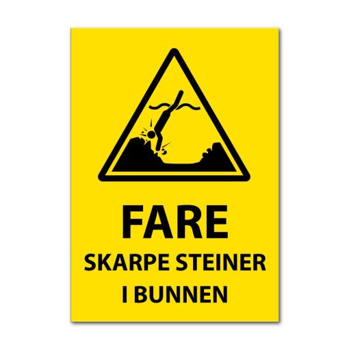 Fareskilt - Skarpe steiner i bunnen