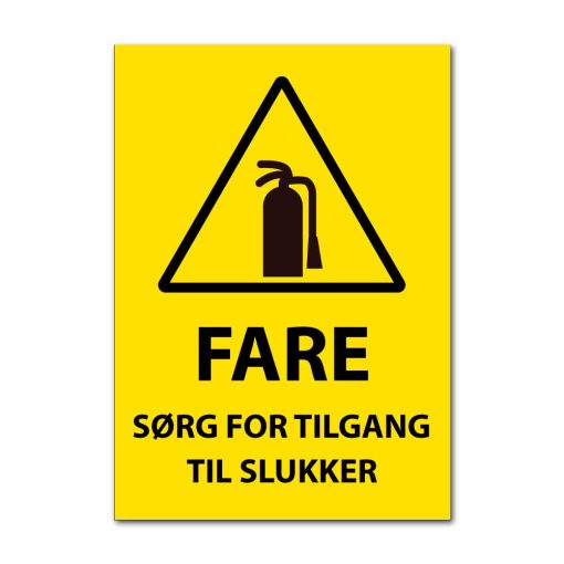 Fareskilt - Sørg for tilgang til slukker