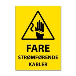 Fareskilt - Strømførende kabler