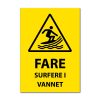 Fareskilt - Surfere i vannet