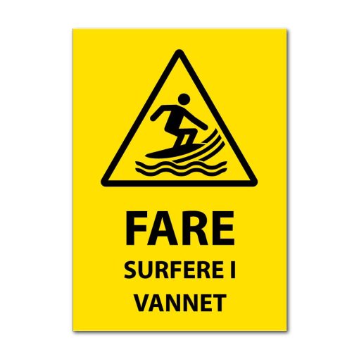 Fareskilt - Surfere i vannet