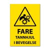 Fareskilt - Tannhjul i bevegelse