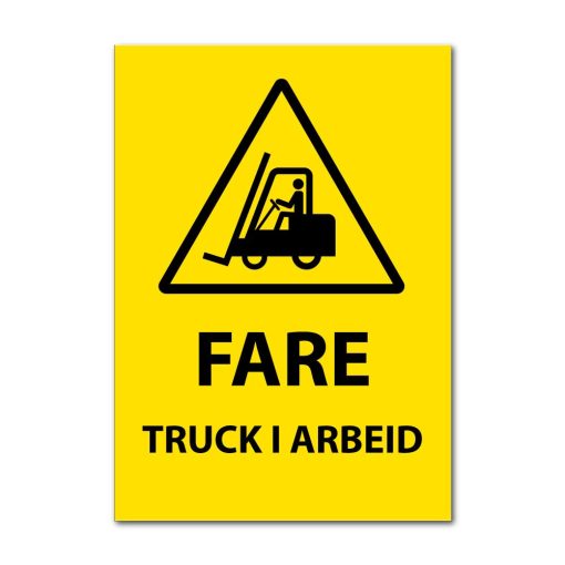 Fareskilt - Truck i arbeid