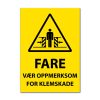 Fareskilt - Vær oppmerksom for klemskade