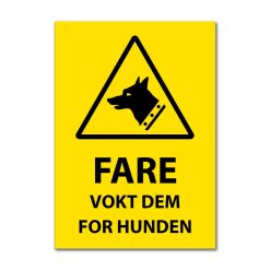 Fareskilt - Vokt dem for hunden