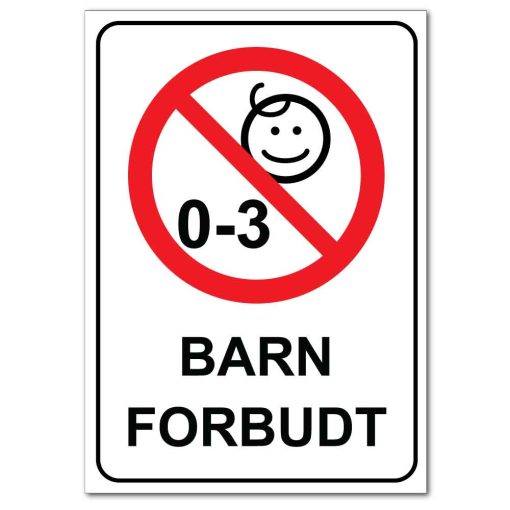 Forbudt skilt - Barn forbudt