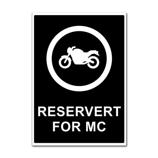 Parkeringsskilt - Reservert for mc