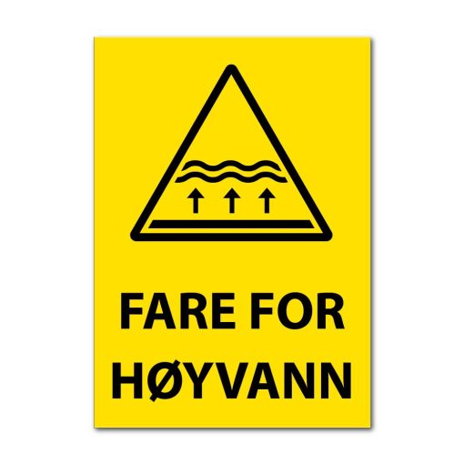 Fareskilt - Fare for høyvann