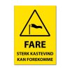 Fareskilt - Sterk kastevind kan forekomme