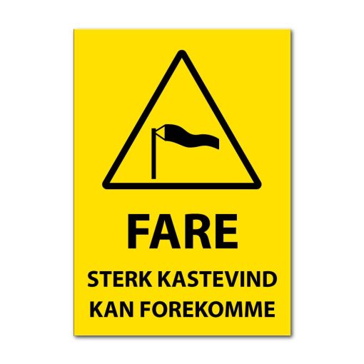 Fareskilt - Sterk kastevind kan forekomme