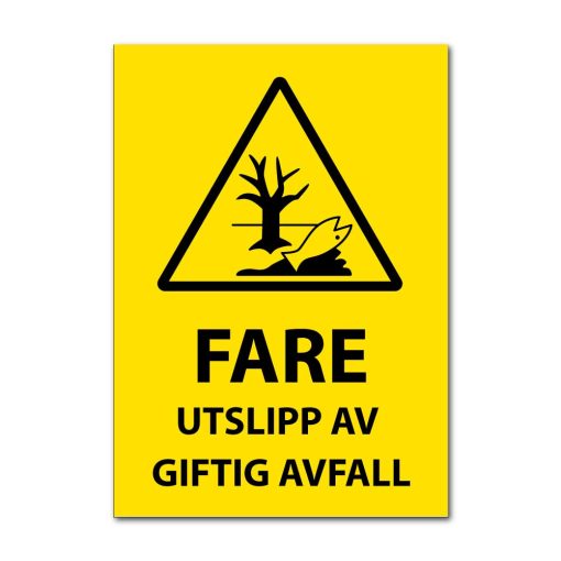 Fareskilt - Utslipp av giftig avfall