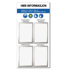 50x100cm hms-tavle m/ 4stk klipsrammer