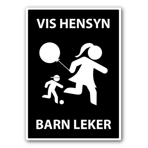 barn leker skilt sort standard 2