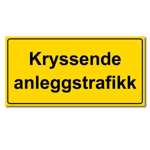 Byggeplass skilt - Kryssende anleggstrafikk