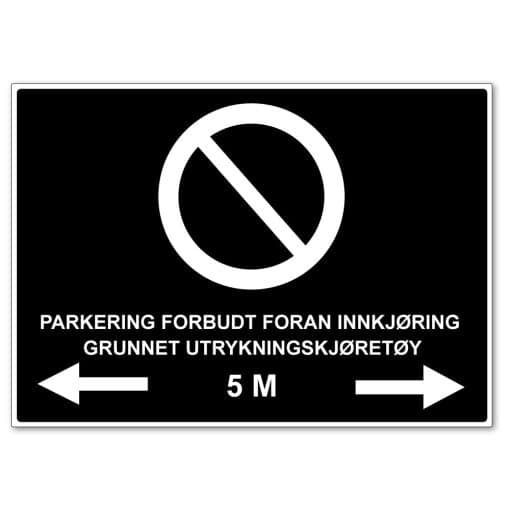 Parkering forbudt foran innkjøring grunnet utrykningskjøretøy