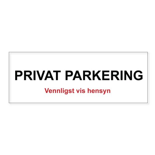 Privat parkering vis hensyn