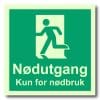 Etterlysende nødutgangsskilt - Kun nødbruk