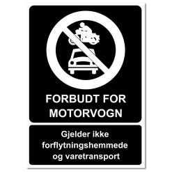 Forbudt for motorvogn skilt v2