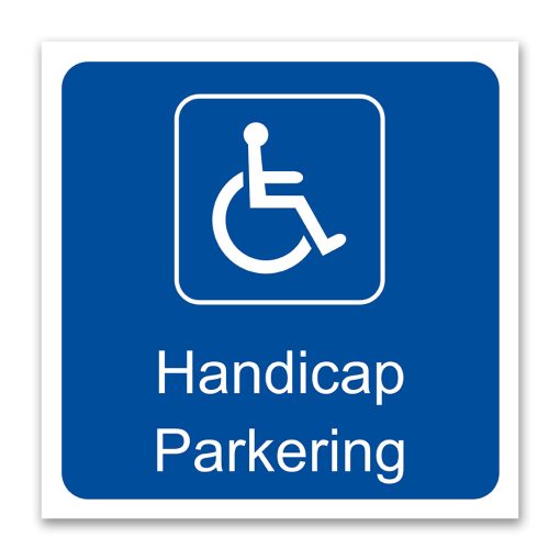 Handicap Parkering skilt - Standard blå 300x300mm