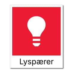 fraksjonsmerker avfallssortering (lyspærer)