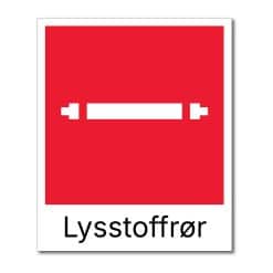 fraksjonsmerker avfallssortering (lysstoffrør)