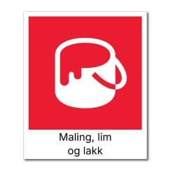 fraksjonsmerker avfallssortering (maling, lim og lakk)