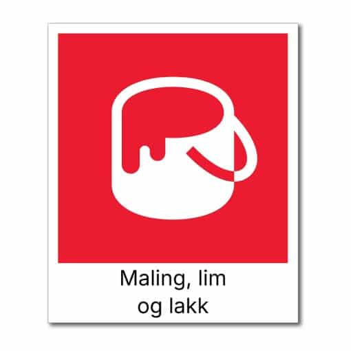 fraksjonsmerker avfallssortering (maling, lim og lakk)