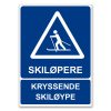 Skiløpere - Kryssende Skiløype skilt v2